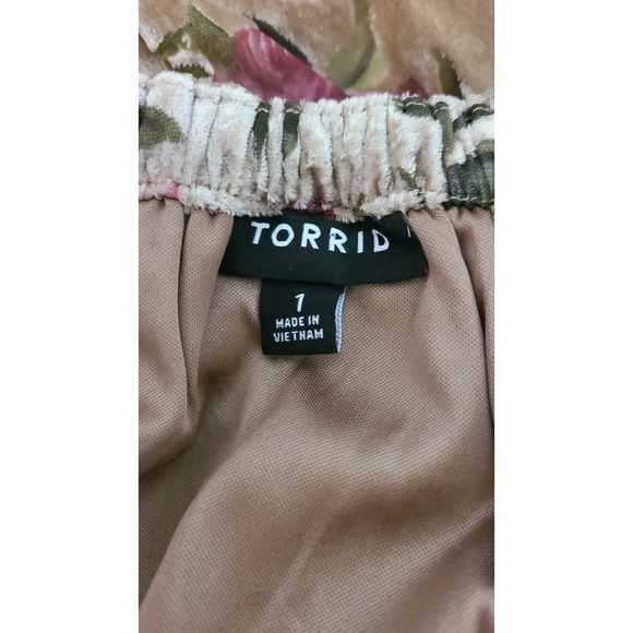 Torrid Velvet Burnout Floral Midi Women Dress 1X Coquette Fairy Whimsy Indie - Picture 12 of 16